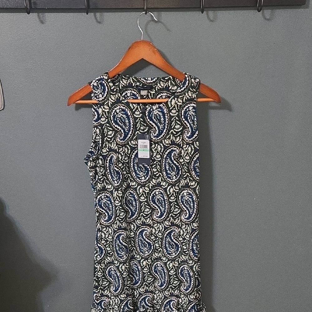 Tommy Hilfiger Blue and White Paisley Midi Dress